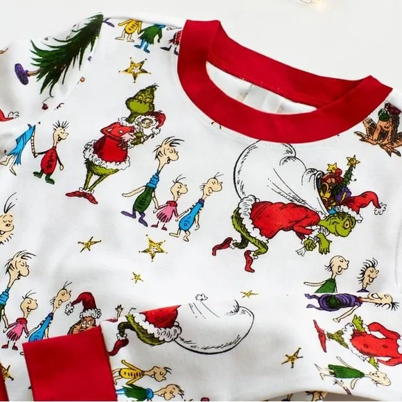 NEW Pottery Barn Holiday The Grinch Organic Cotton Knit Pajamas! FREE Gift wrap - Picture 2 of 10